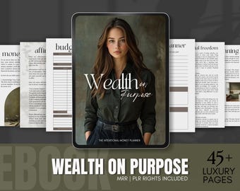 Wealth on Purpose Money Planner | Finance Goals & Budgeting | Wealth Mindset Guide | Digital Money Journal and Financial Freedom Planner