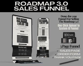 Roadmap System IO funnel, Funnel for Roadmap 3.0, Done-for-you funnel, Systeme IO Sales Funnel Included, One-Click Import, PLR, Website