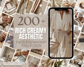 Cream Aesthetic Images | Rich Luxury Stock Images | Digital Marketing | Luxe Faceless Imagery | Minimalistic | DFY Faceless, & Social Media