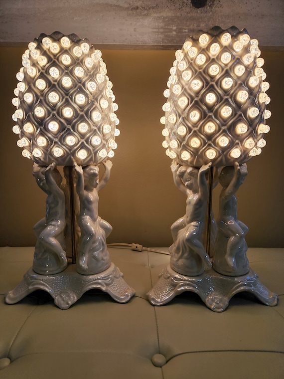 Vintage Cherub Lamps Etsy