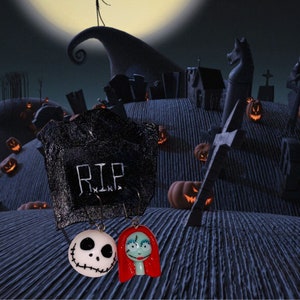 Jack & Sally Skellington Boucles d&#39;oreilles en acier inoxydable