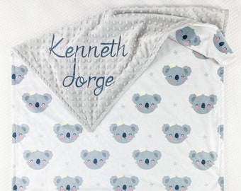 Personalized Baby Blanket, Blanket with Animals for Girls and Boys, Minky Blanket with Name, Baby Shower Gift Newborn, Warm baby blanket, 32