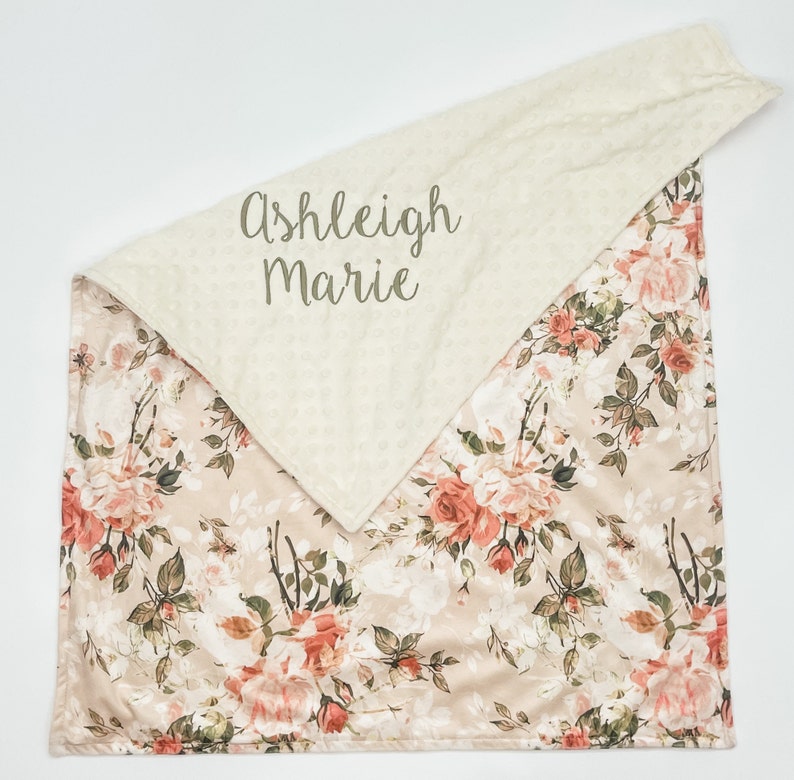 Personalized Baby Blanket Floral Blanket for Girl Floral Etsy