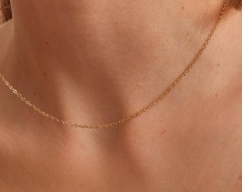 Ultra Dainty Simple Chain Necklace, Thin Gold Necklace Silver or Rose, Simple Necklace, Link Necklace, Dainty Chain The Silver Wren