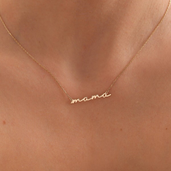 Dainty Mama Necklace by SylphyMinimalist in Sterling Silver, Gold & Rose Gold • Mom Necklace • Perfect Gift for Mom • Gift for Mom