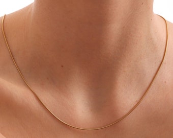 Snake Chain Necklace, Dainty Gold Necklace by SylphyMinimalist, Layering Necklace, Simple Necklace, Gift for Her, Mothers Day Gift
