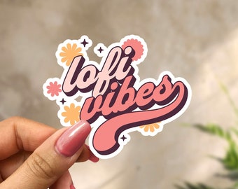 Lofi Vibes Sticker: Retro Indie Music Laptop Decal