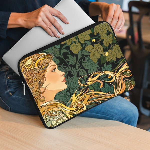 Art Nouveau Laptop Sleeve | Vintage Floral Design for MacBook/Ipad, Stylish Computer Case | Perfect Gift for Her