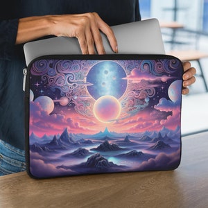 Celestial Laptop/Tablet Sleeve with Dreamy Planets and Stars - Protective Sleeve for Tech Devices, Perfect Astrology Gift, Space Lovers Gift