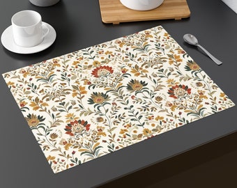 Cottagecore Placemat: Elegant Floral Design - Cotton Twill Fabric