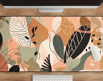 Boho Plant Desk Mat - Extended, Non-Slip Surface