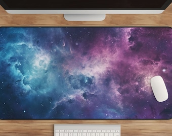 Space-Themed Desk Mat - Large Gaming Mouse Pad with Starry Design