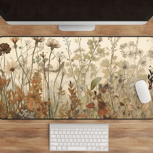 Floral Cottagecore Mousepad - Extended Nature Desk Mat