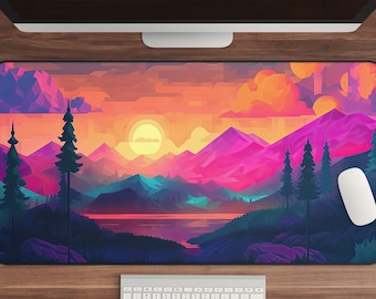 XL Gaming Mousepad: Colorful Neo-Fauvism Pixel Art - Large Desk Mat