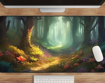 Enchanted Forest Desk Mat: Whimsical Fairy Tale Workspace Decor