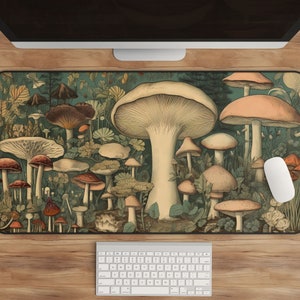 Mushroom Desk Mat, Cottagecore Desk Mat, Fairy Desk Mat, Whimsical Desk Pad, Enchanted Workspace, Unique Office Decor - Perfect Gift