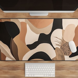 Abstract Terracotta Boho Desk Mat, Minimalist Design, Desert Camouflage, Sandy Colors, Office Decor, Workspace Accessory, Computer Pad