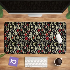 Witchy Schreibtischmatte, bezauberndes erweitertes Mousepad - Perfekt für Gamer und Gothic Decor Liebhaber gleichermaßen
