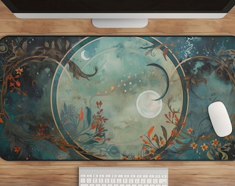Tapete de escritorio de astrología, Luna llena y constelaciones (tamaño XL, antideslizante)