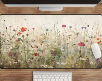 Cottagecore Floral Desk Mat: XL Plant Keyboard Pad