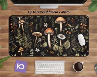 Mushroom Desk Mat: Dark Cottagecore Witchy Decor
