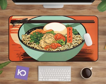 Ramen Desk Mat: Japanese Noodle Art for Office or Gaming