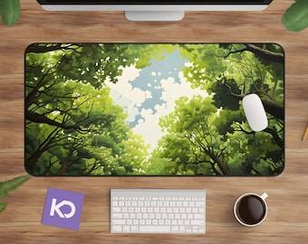 Nature Desk Mat: Forest Canopy Design, Extra Large Green