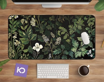 Floral Desk Mat | Botanical Extended Mousepad for Home Office Accessory, Large Gaming Mat for Nature Lovers, Artistic Desk Blotter