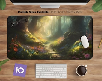 Cottagecore Desk Mat: Mystic Forest Mousepad - Nature Lover Gift