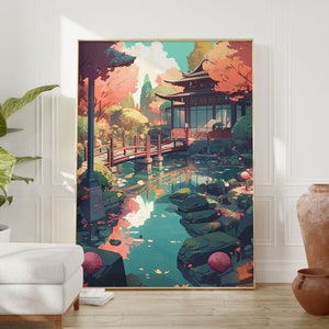 Zen Anime Poster - Lofi Wall Art for Indie Rooms, Calming and Relaxing Aesthetic, Best-Selling Anime Fan Gift, Affordable Cool Posters