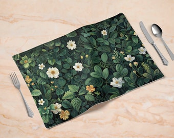 Floral Placemat | Cottagecore Sage Green Leaf Pattern | Perfect for Plant Lovers, Garden Parties & Spring Decor