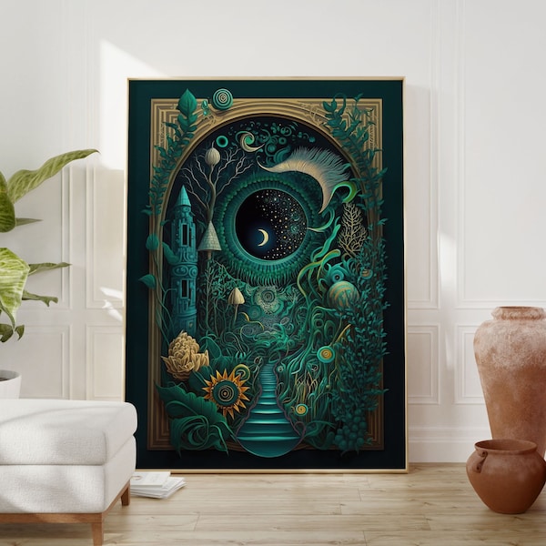 Verzauberter Wald Surrealismus Kunstdruck