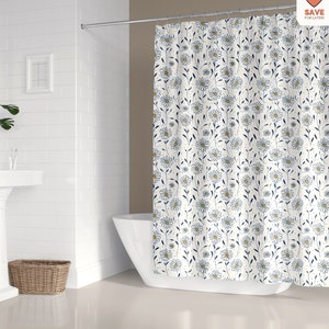 Whimsical Daisy Shower Curtain | Botanical Bath Decor for a Funky & Retro Bathroom Aesthetic