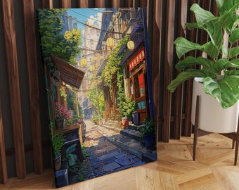 Anime Wall Art: Lofi Cityscape Vibes (Canvas Print, Various Sizes)
