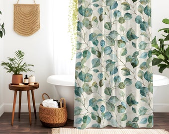 Eucalyptus Shower Curtain, Refreshing Botanical Bath Decor, Perfect Gift for Her, Cottagecore Apartment Accent