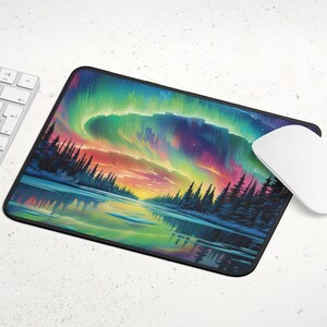 Aurora Borealis Desk Mat: Nature-Inspired Workspace Decor (Various Sizes) image 6