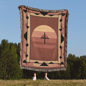 Manta tejida azteca, manta tribal del suroeste, patrón geométrico, decoración rústica bohemia para el hogar