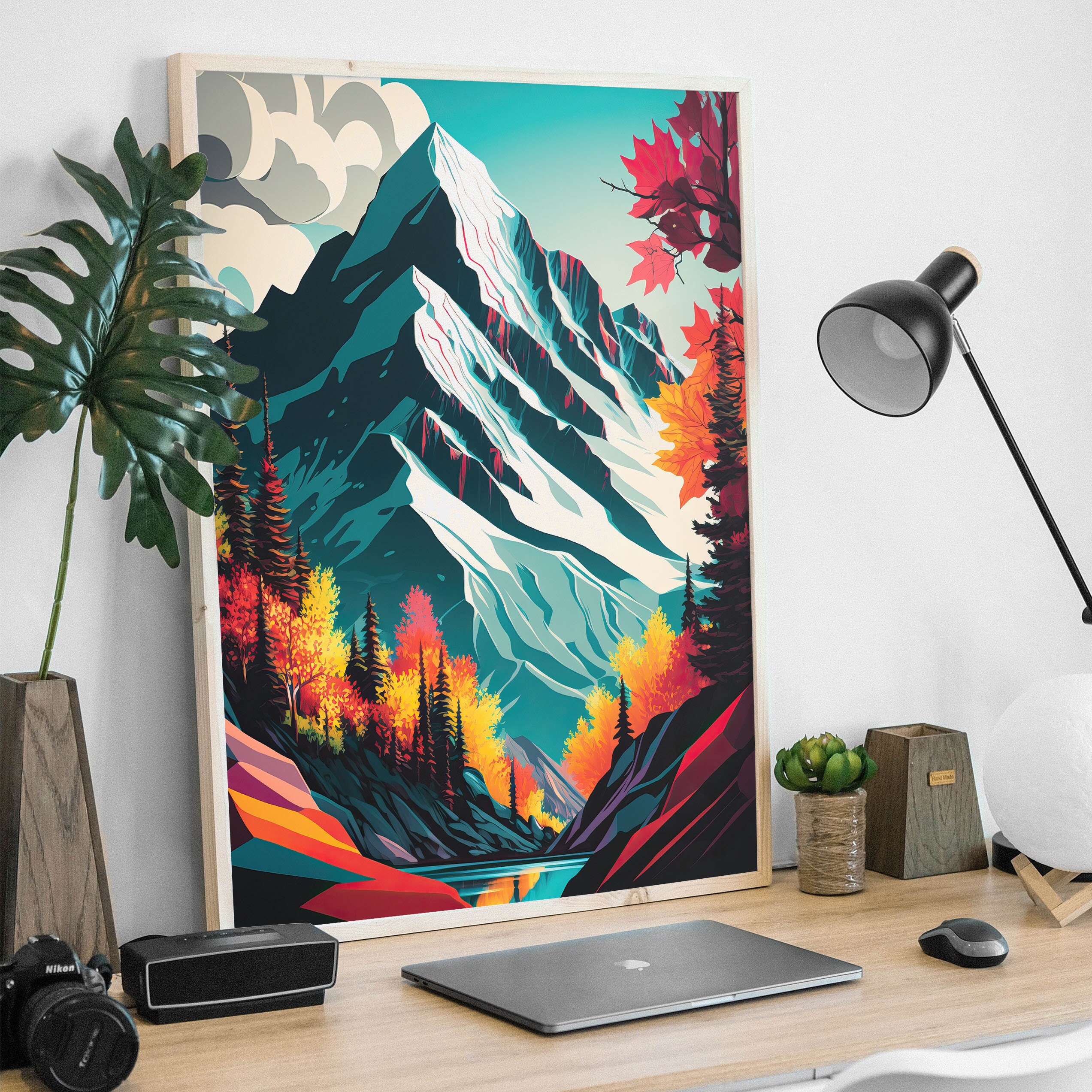 Mountain Lake Art Print: Autumn Landscape Poster - Etsy