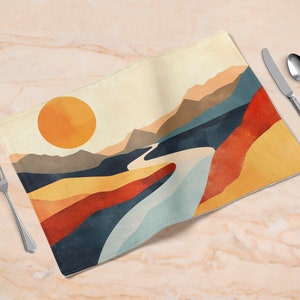 Boho Placemat - Chic Sunset Design for Home Decor, Perfect for Modern Tableware Enthusiasts