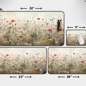 Cottagecore Floral skrivbordsmatta: XL växtbaserat tangentbordsunderlägg bild 5