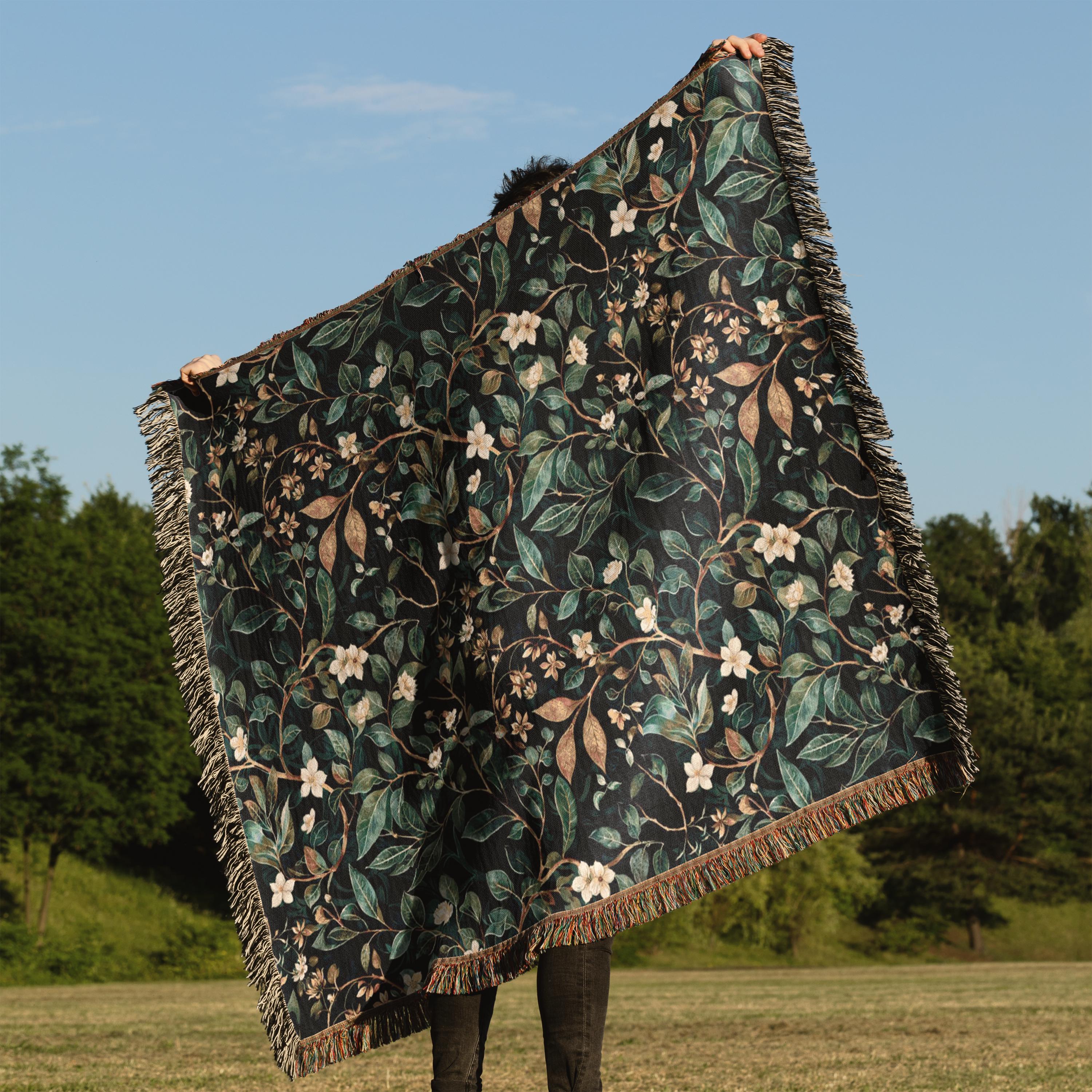 Geweven deken: donker academisch groen plaid, vintage quilt en gezellige picknickdeken voor Cottagecore-decor