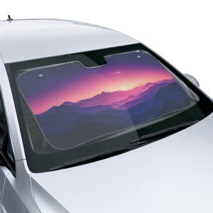 Protetores solares para carros Landscape Art - Proteção UV dobrável para amantes de viagens, protetor solar para carros, bloqueador solar, capa para para-brisa, protetor solar para janelas de carros, automóvel