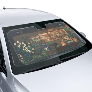 Cute Car Sun Shade, Adorable Kawaii Design, UV Protection for Her, Anime-Inspired Accessory!