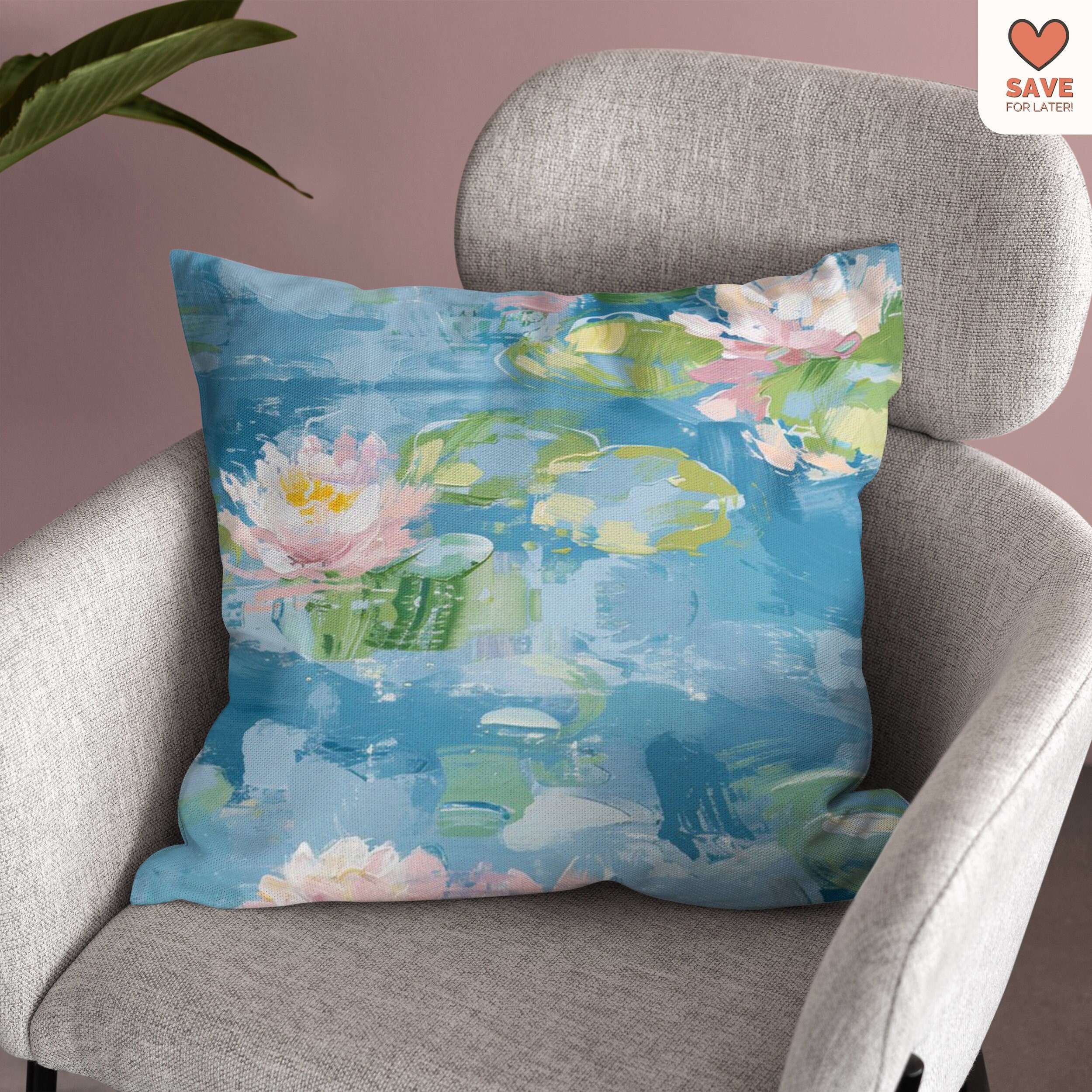 Water Lily Throw Pillow: Floral Cushion for Garden Lovers Water Lily Throw Pillow: Floral Cushion for Garden Lovers