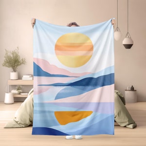 Boho Plush Blanket | Soft Fleece Throw in Warm Colors for Home Decor, Cozy Gift for Winter Comfort