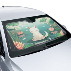 Cat Car Sun Shade, Anime Windshield Cover, Accessory For Women - Cute Uv Screen Blocker