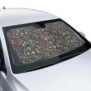 Gothic Windshield Sun Shade - Elegant Car Sun Protector for Goth Style Enthusiasts, UV Screen Blocker