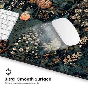 Dark Cottagecore Mat, Floral Desk Mat, Botanical Mouse Pad, Vintage Desk Mat, Wildflower Mousepad, Nature Desk Decor, Garden Desk Pad image 10