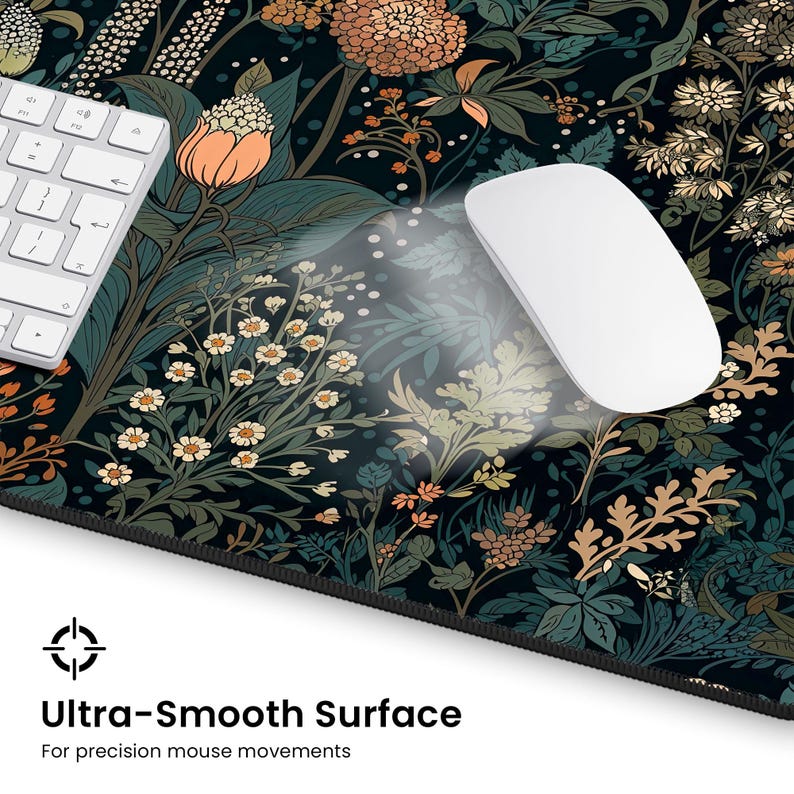 Dark Cottagecore Mat, Floral Desk Mat, Botanical Mouse Pad, Vintage Desk Mat, Wildflower Mousepad, Nature Desk Decor, Garden Desk Pad image 10