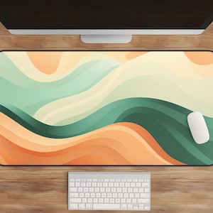 Abstract Desk Mat, Cute Desk Decor for Minimalist and Aesthetic Lovers, Large Extended Mouse Pad with Modern Boho Design